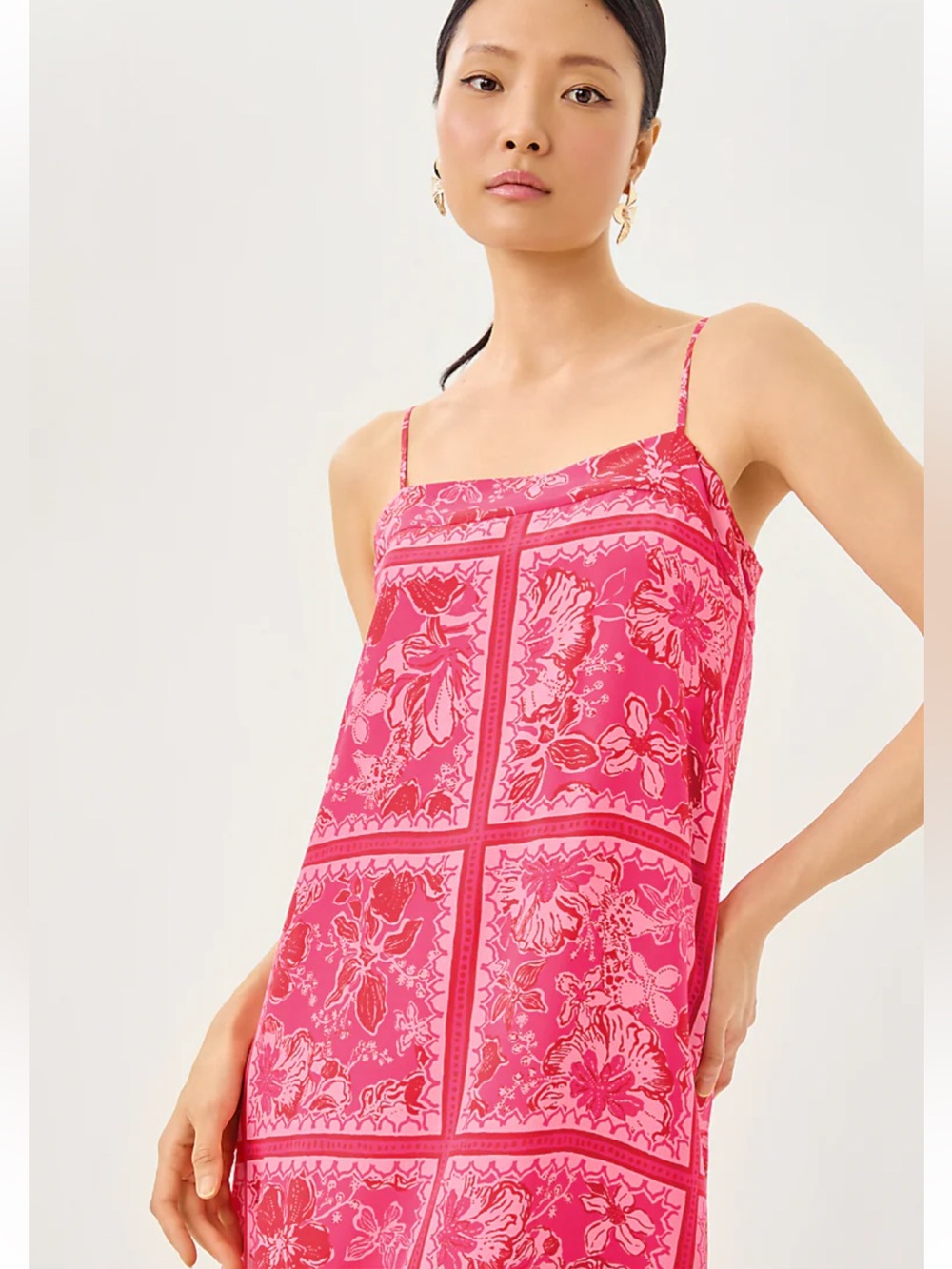 Lilly Pulitzer Jesslyn Silk Maxi Slip Dress in Sun Shell Pink Big Party - Picture 4 of 11